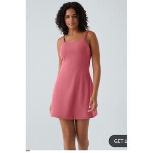 Halara Womens Softly 2pc Athletic Dress Womens S Double Straps Rose Color Open B